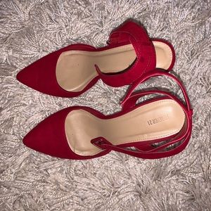 Forever 21 faux suede red stiletto